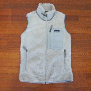 Patagonia XS white and light gray fleece vest